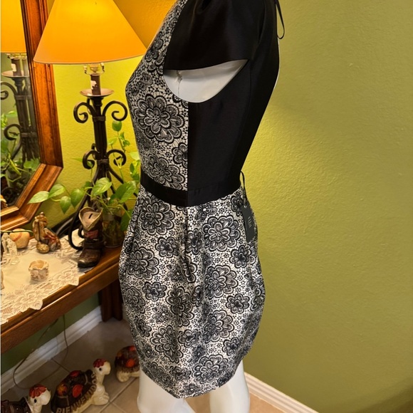 Tibi Black and White Floral Mini Dress - Picture 7 of 11